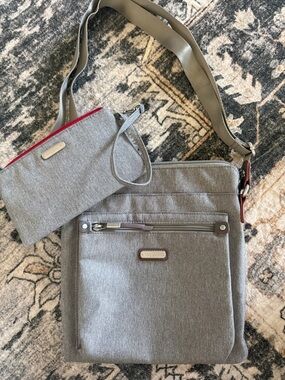 Baggallini Gray Crossbody Bag with Wristlet